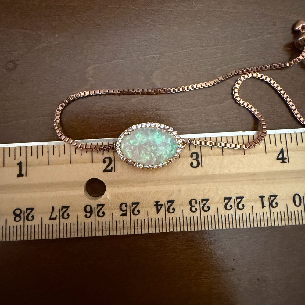 Sun Br Rose Gold Pull String Box Chain Bracelet W… - image 4